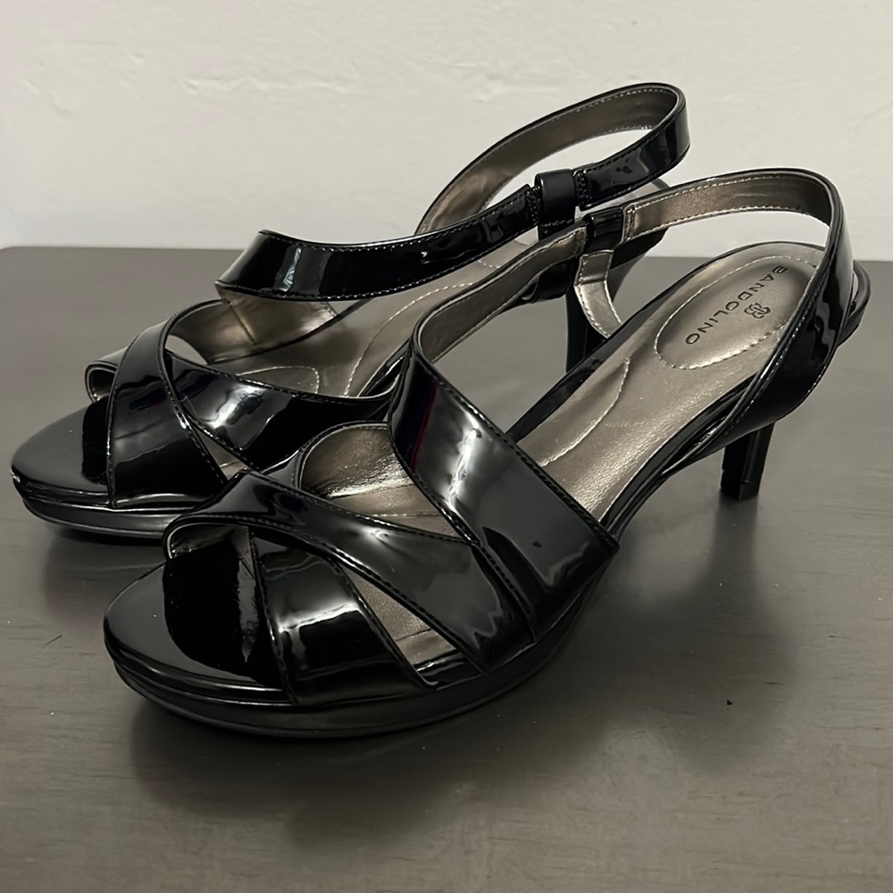 Bandolino Heeled sandals women 6.5 Black Kenosha slingback Platform. - Picture 1 of 6